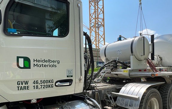 Heidelberg Materials truck with QR