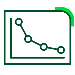 Reduction of Labor cost downward trending graph